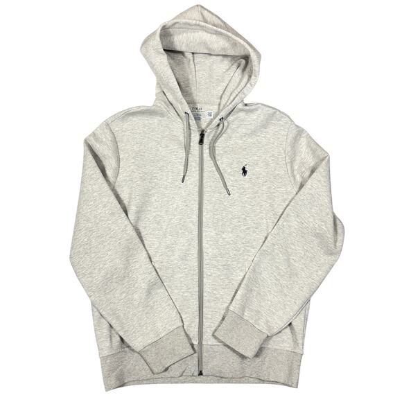 Polo Ralph Lauren Men's Gray Full Zip Heavyweight Hoodie Sweatshirt Pony Logo L - Picture 1 of 8